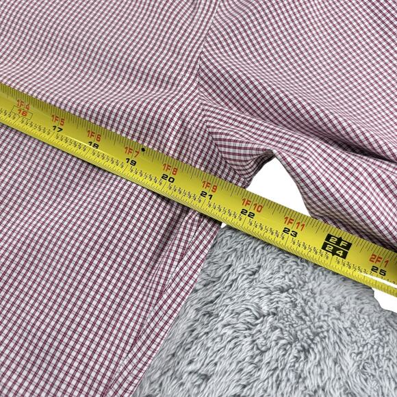 Men's Casual Button Down Shirt - Burgundy Checkered - Picture 8 of 8